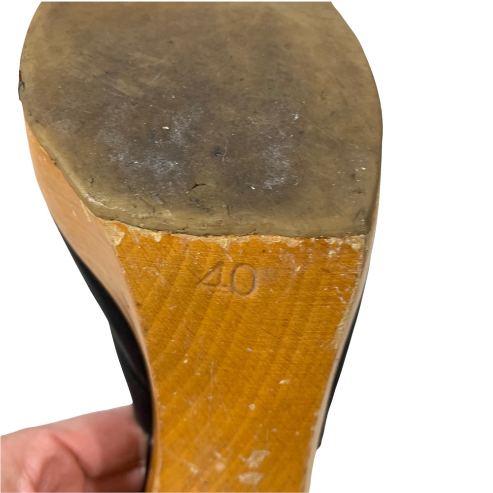 Sergio Rossi Wooden Heeled Mules - Picture 13 of 13